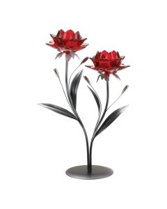 BEAUTIFUL RED FLOWERS CANDLEHOLDER